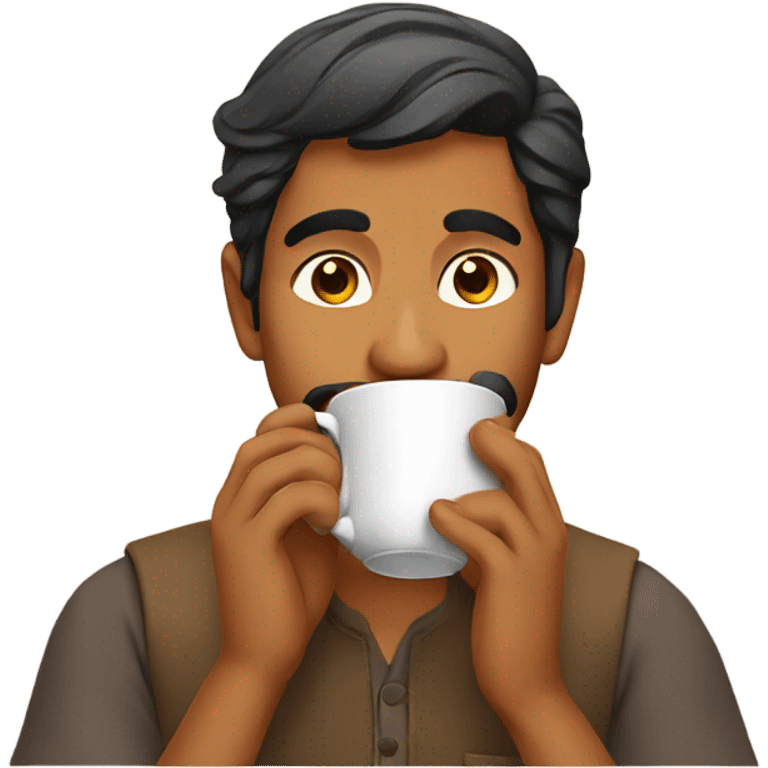 Indian guy drinking tea emoji