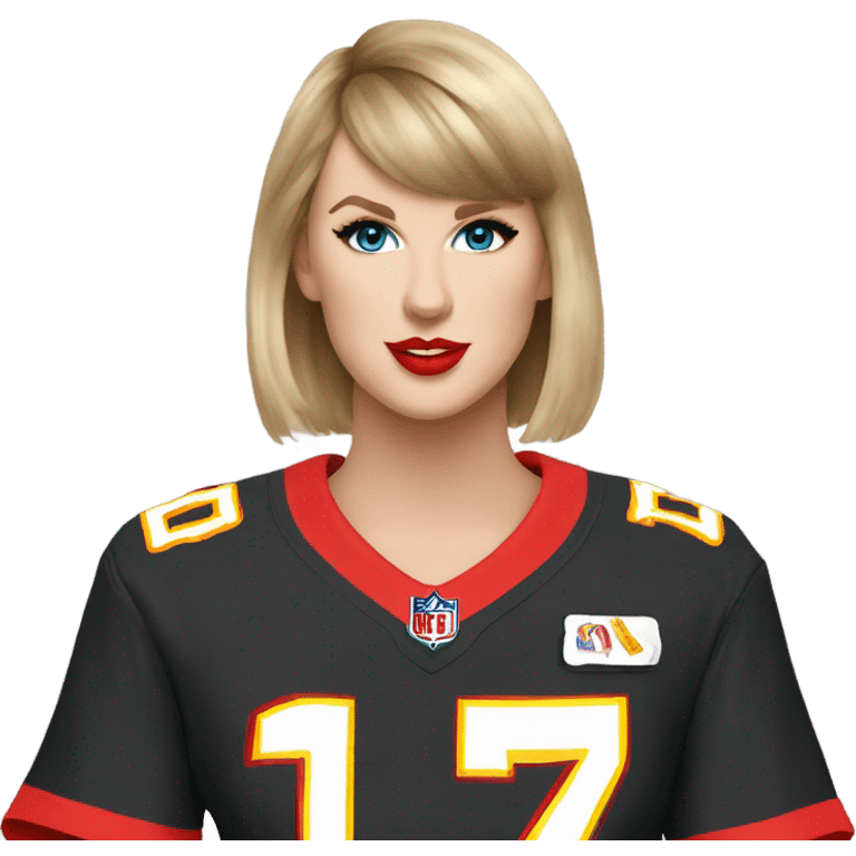 Taylor Swift in a Travis kelce jersey emoji