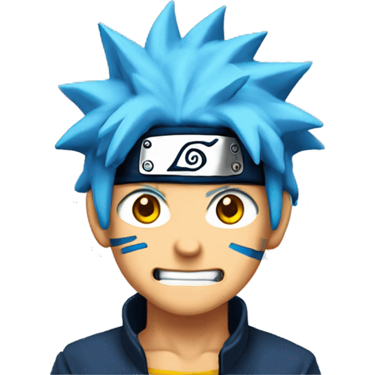 older naruto character with bright blue hair and yellow eyes emoji