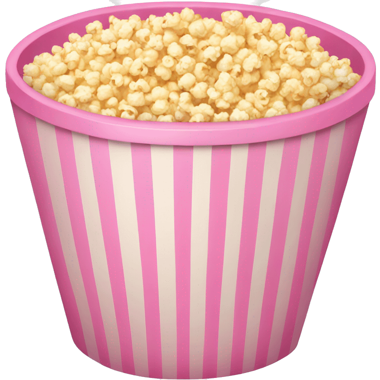 large pink bowl full of popcorn emoji