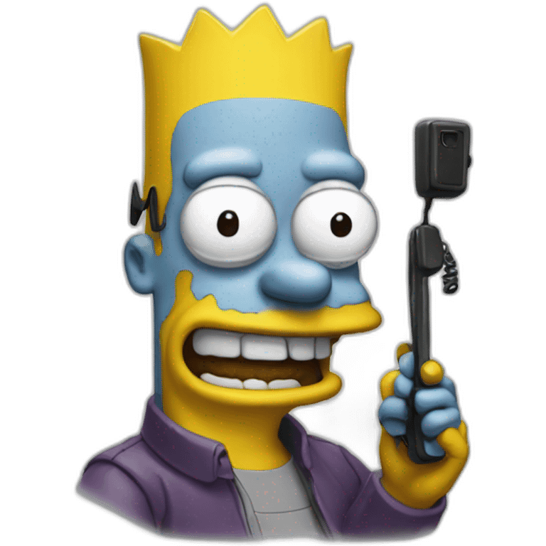 simpsons with phone emoji