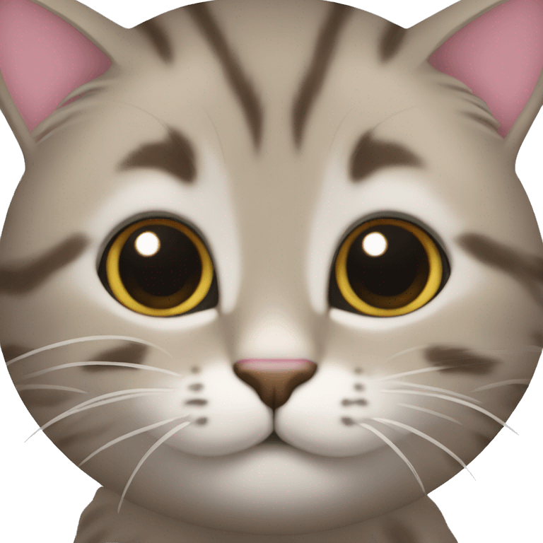 la tête d’un chat avec pleins de coeur sur lui  emoji