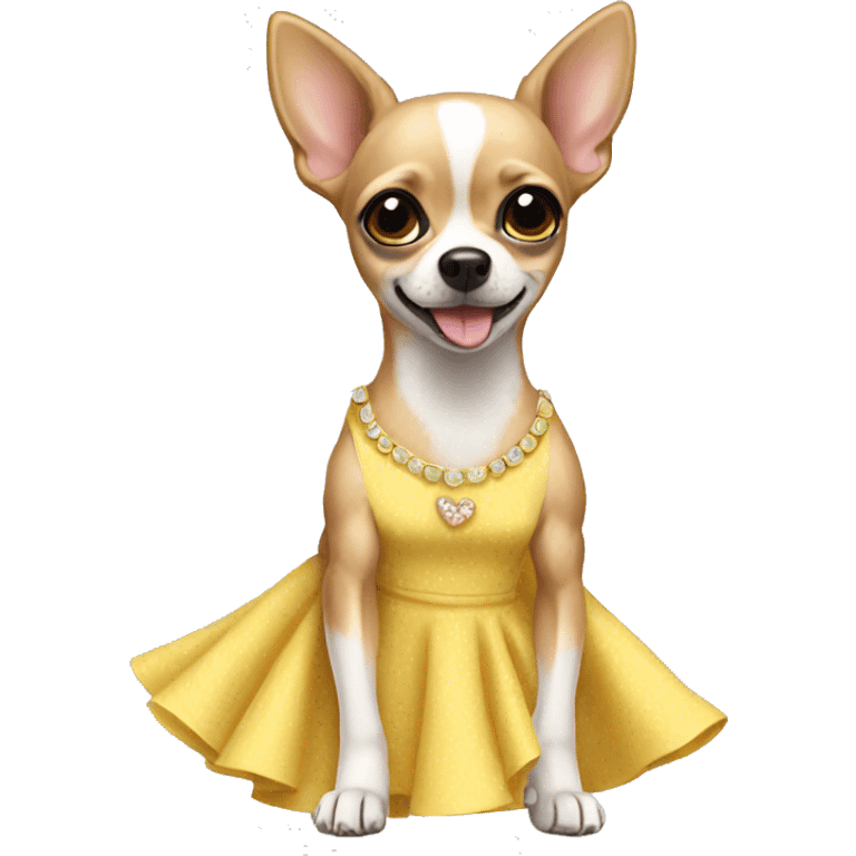 Chihuahua wearing a dress emoji