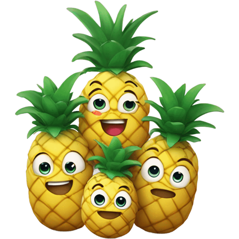 4 pineapple friend- love emoji