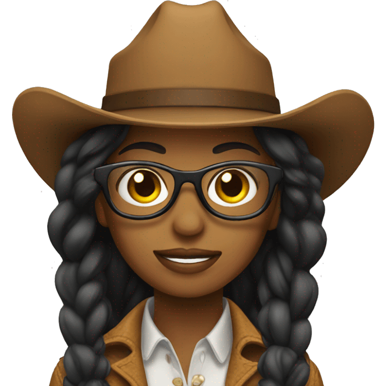 Cowgirl with glasses  emoji