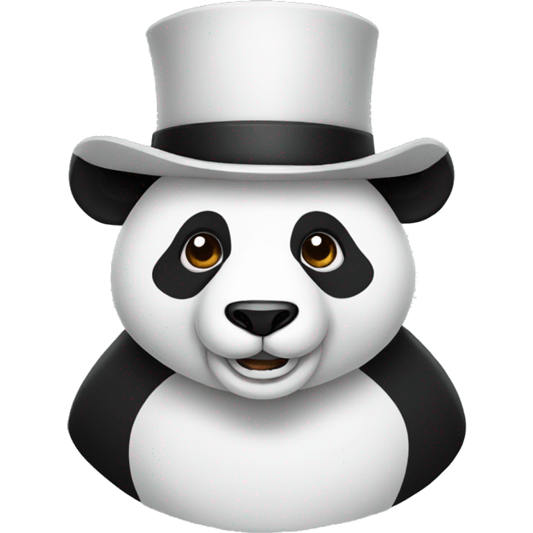 panda wearing top hat emoji