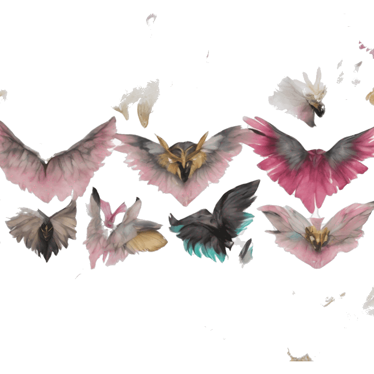 Beige cyan Pink magenta burgundy maroon cyan beige gray fox black stripes wearing gold jewellery gold piercings gold ear piercing gilded vintage watercolour tie dye black raven wings emoji