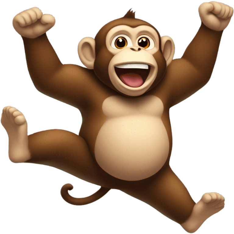 Fat monkey jumping on someone  emoji