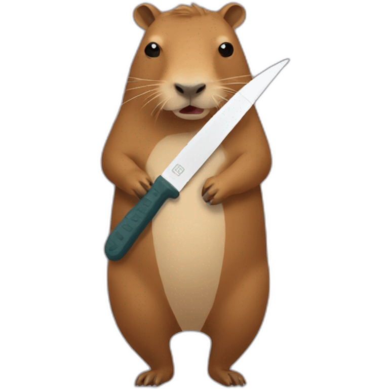 capybara holding a toy knife emoji