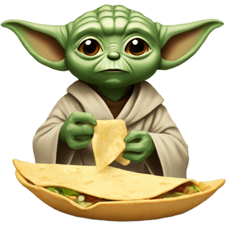 Yoda eating tortilla emoji