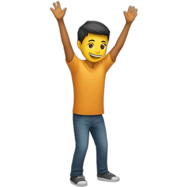 a person emoji seen from profile with arms horizontally stretched as if to pull something emoji