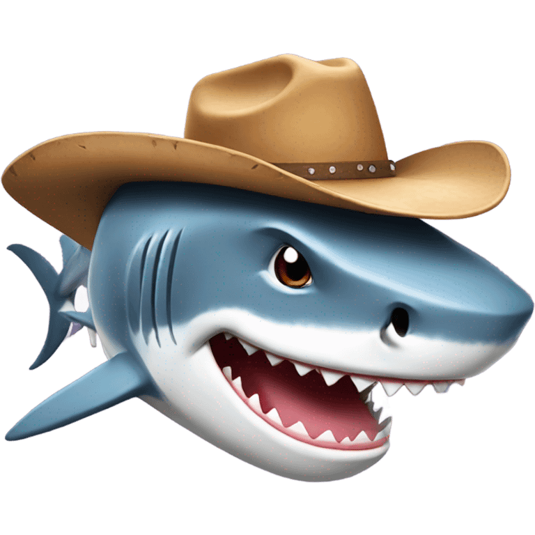 Shark with a cowboy hat emoji