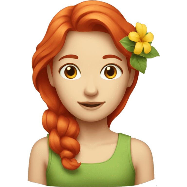 red head with flower  emoji