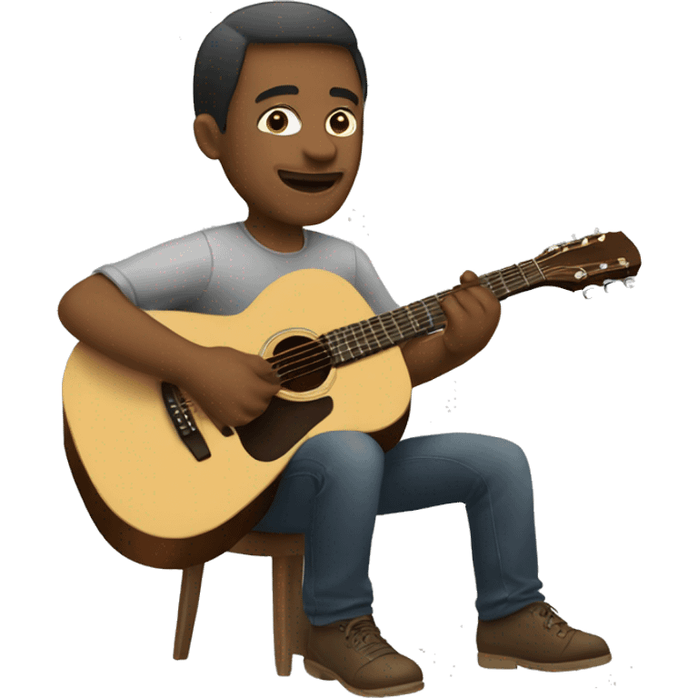 Man playing acoustic guitar  emoji