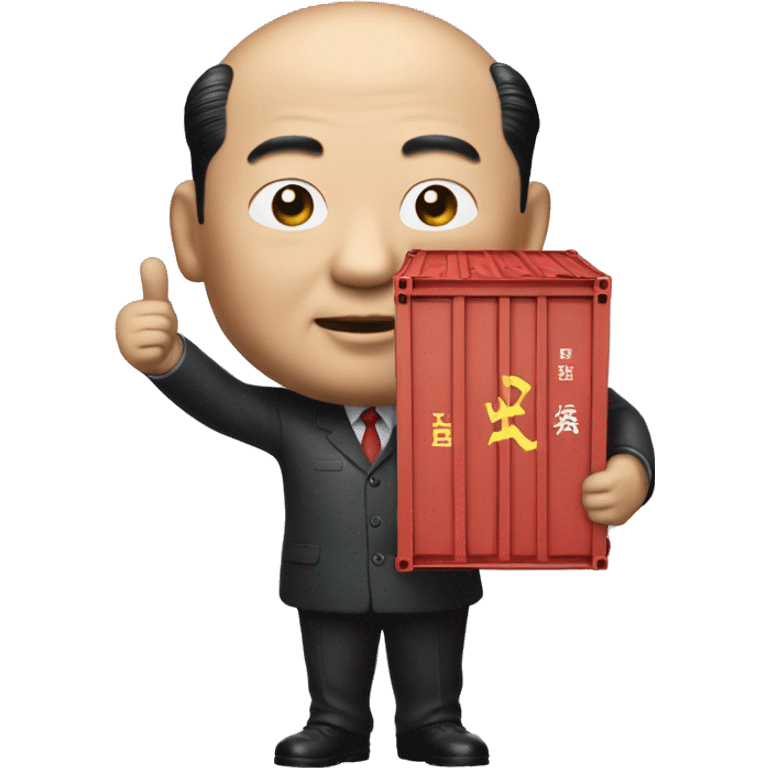 Xi Jinping holds a trade container in his hands emoji