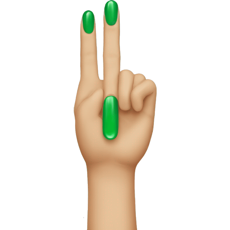 finger with green nail  emoji