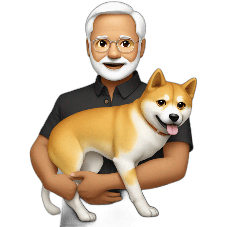 modi holding doge emoji