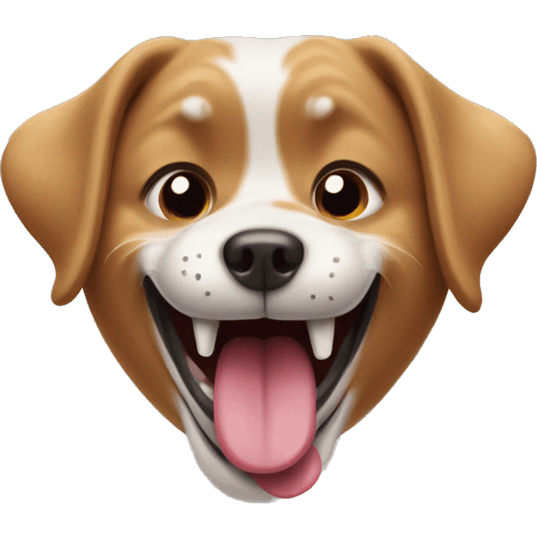 playful dog with tongue out  emoji