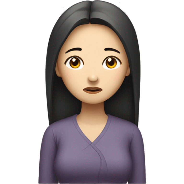 Chinese woman sad emoji