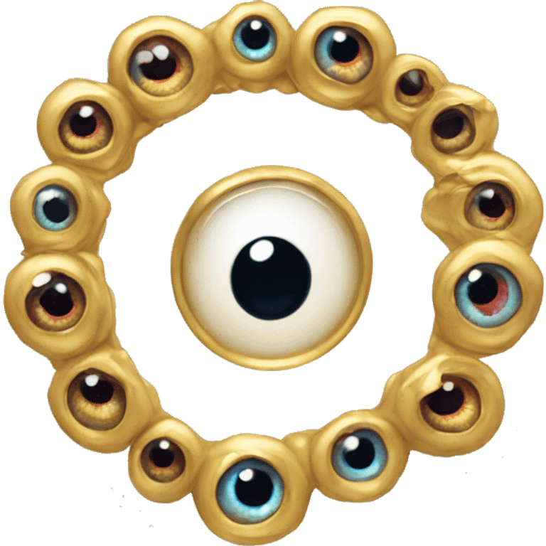 thin gold ring studded with eyeballs emoji