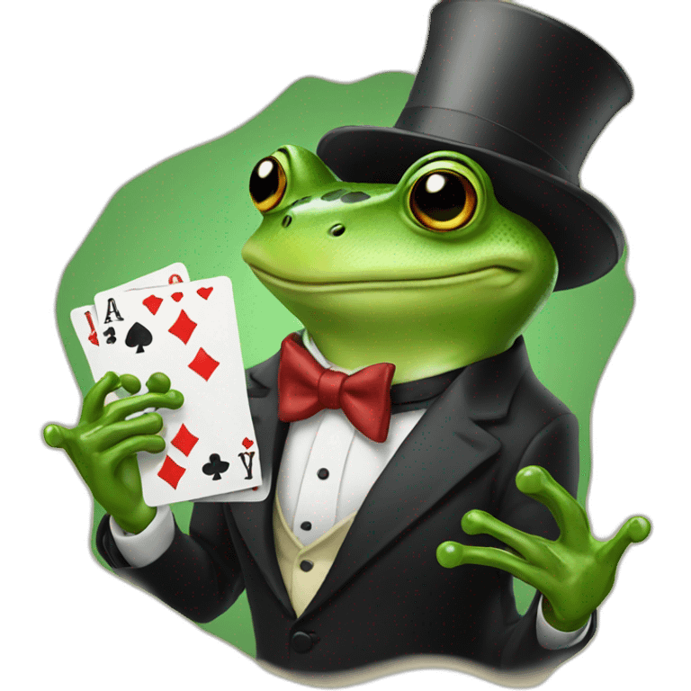 frog wearing tuxedo playing poker  emoji