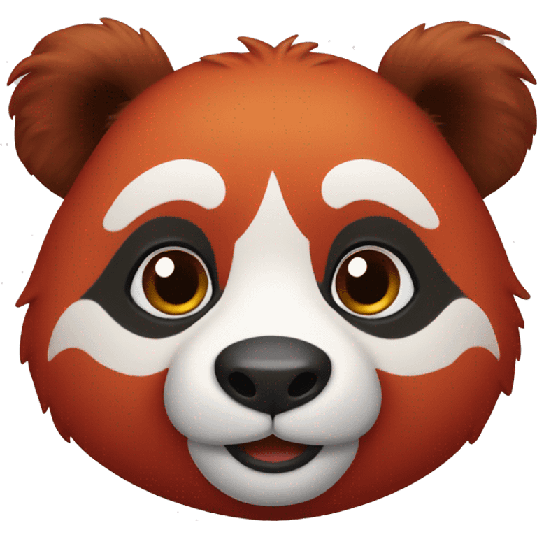 Red-colored panda emoji