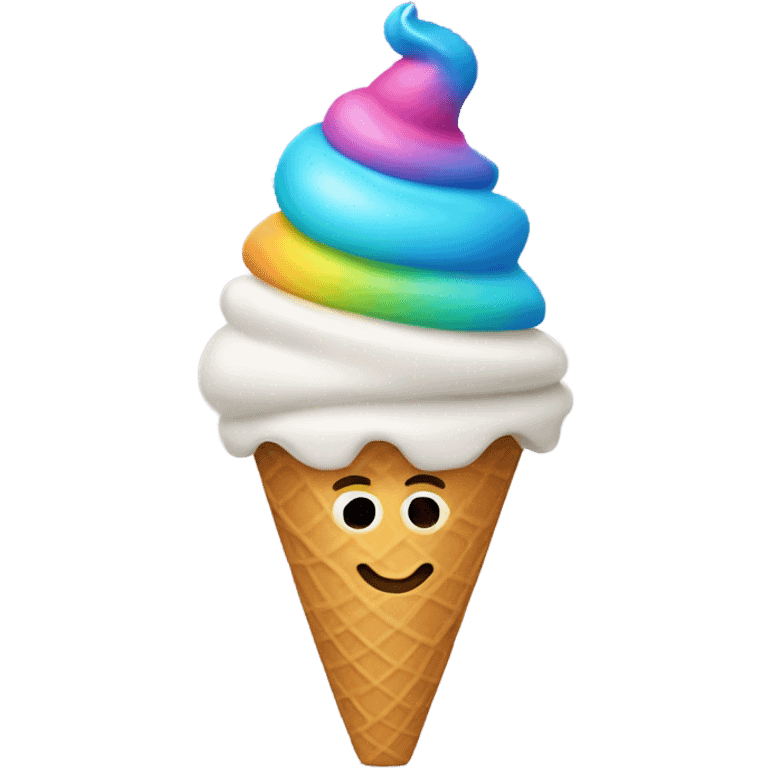 Ice cream cone with a hat on emoji