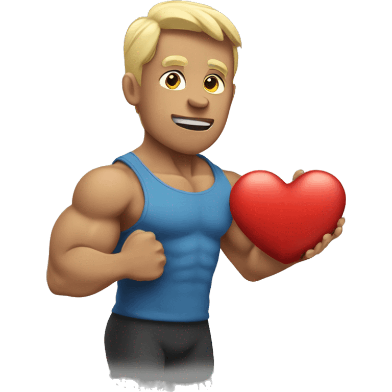 Muscle holding heart emoji