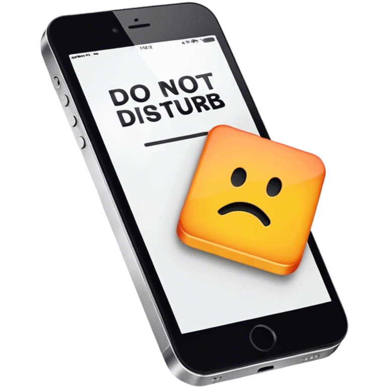 a mobile phone holding up a ‘do not disturb’ sign emoji