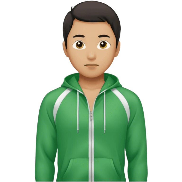 asian man wearing green tracksuit emoji