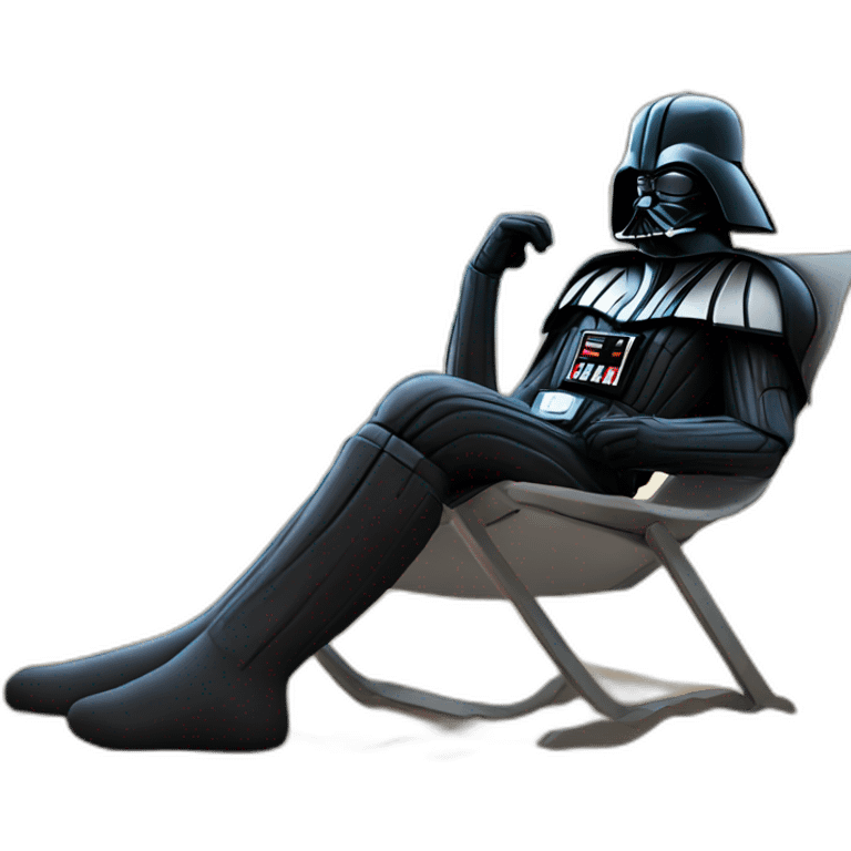 darth Vader lounging on the beach emoji