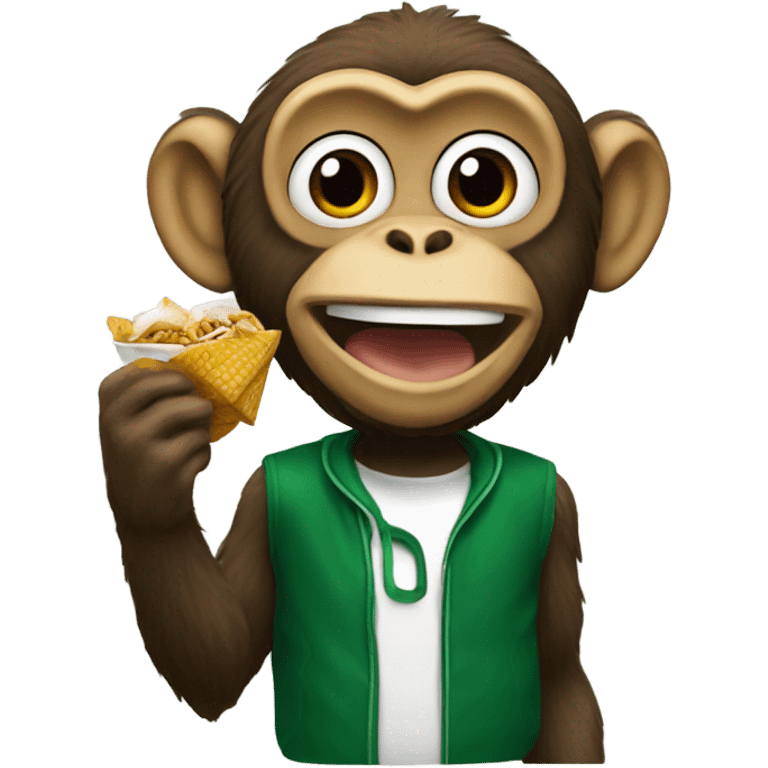 Monkey eating wingstop emoji