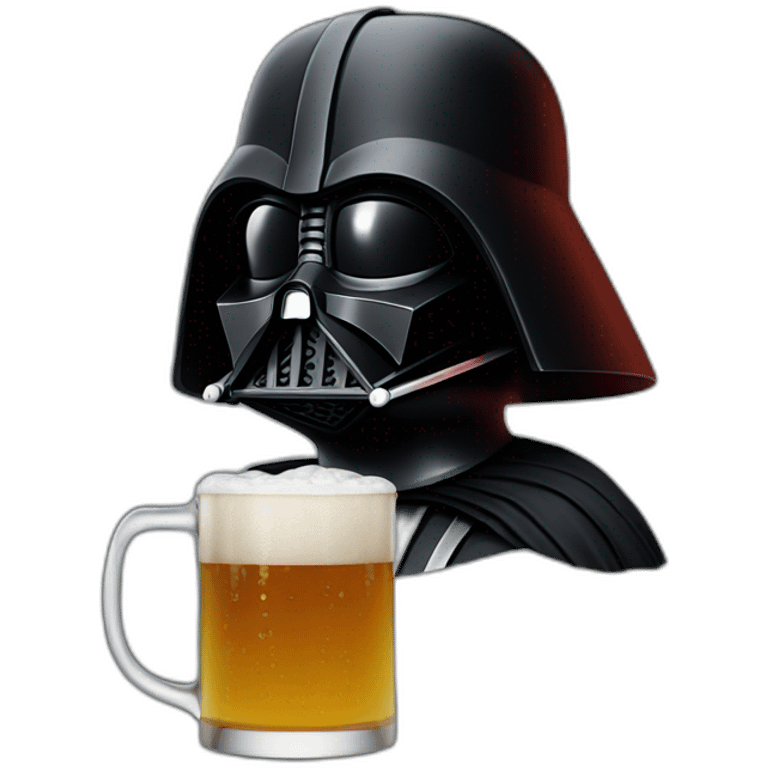 Darth Vader drinks beer emoji