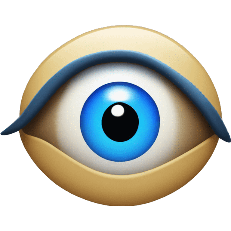 evil eye with three blue rectangles on the top left emoji