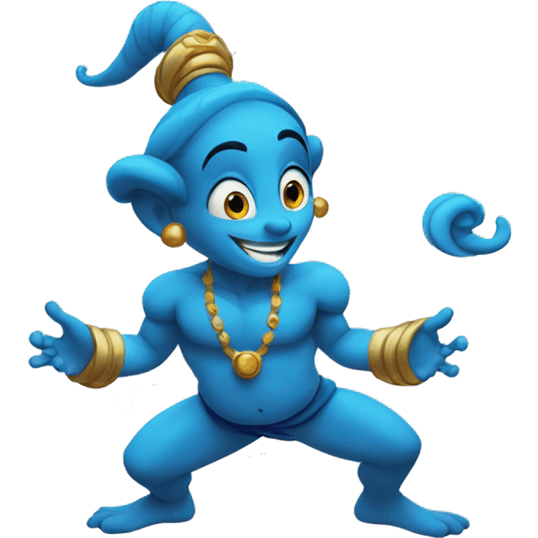 Blue genie from Aladdin white border emoji