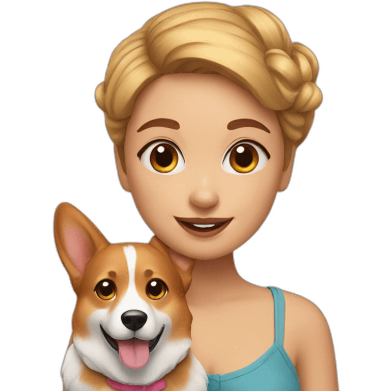 girl with corgi emoji