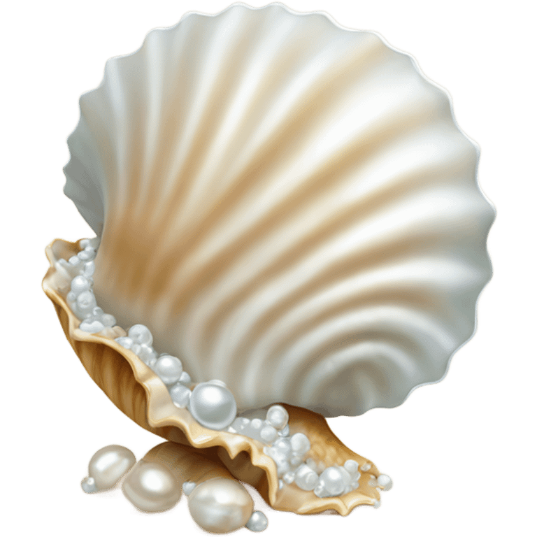 Nice shell with pearl and water emoji