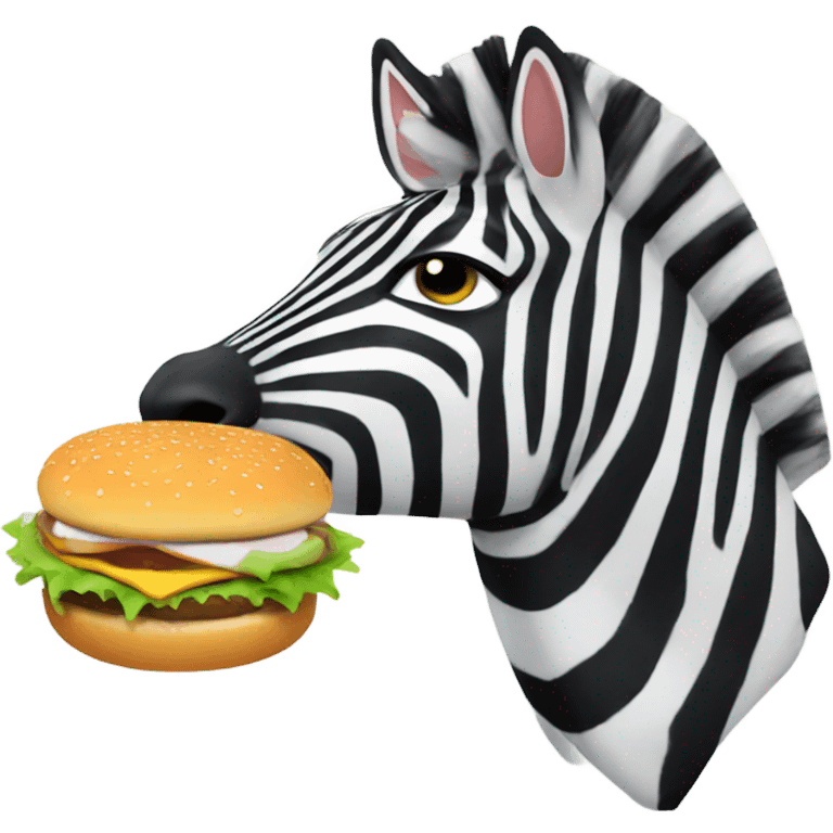 Zebra eating burger  emoji