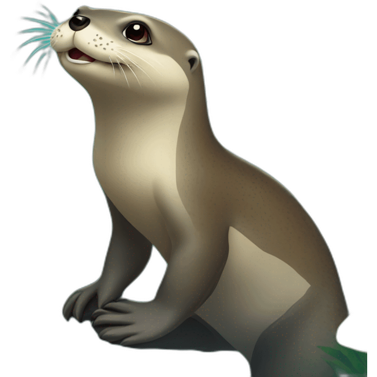 Loutre sur tortues emoji