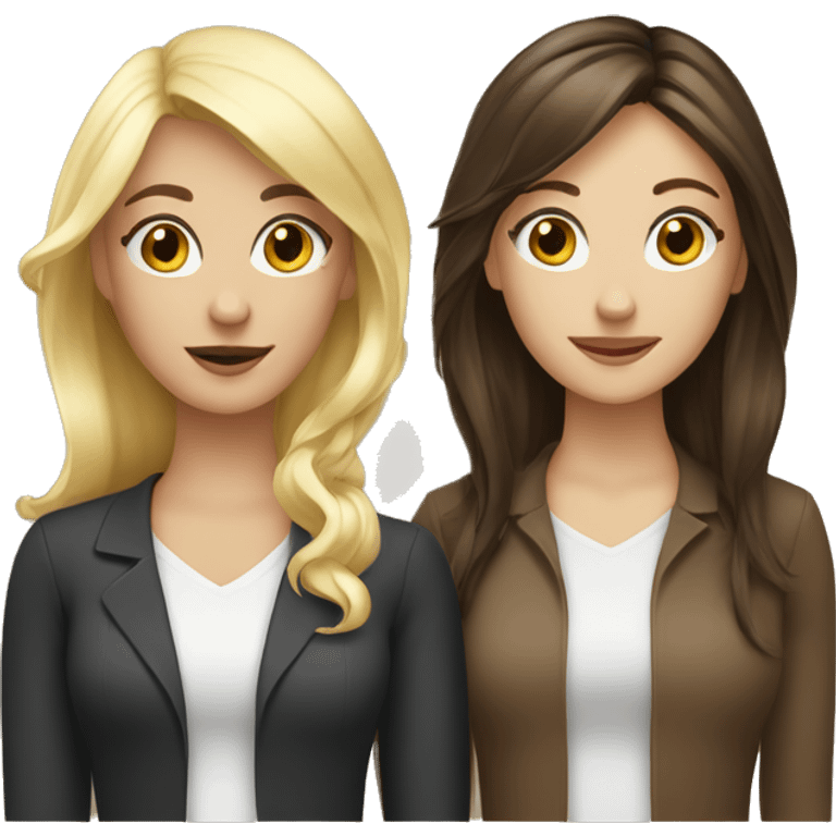 Work besties one with blonde and one with brunette hair both white emoji