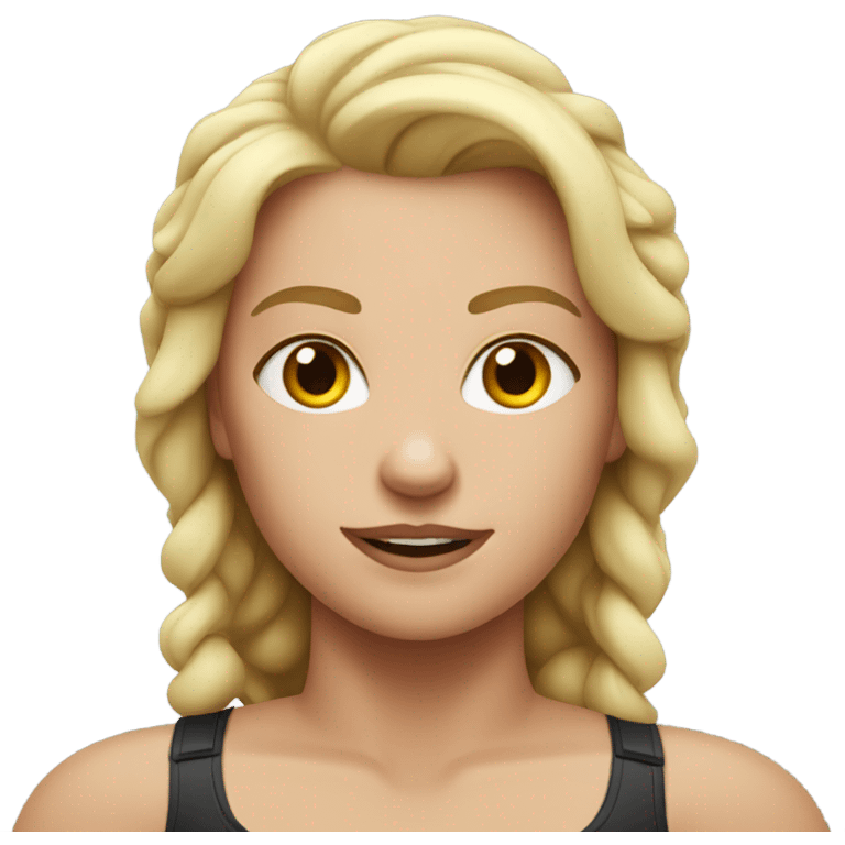 Muscular white woman emoji