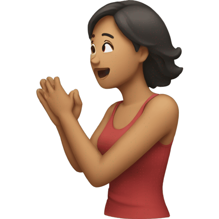 Woman hitting her chest with her hand emoji