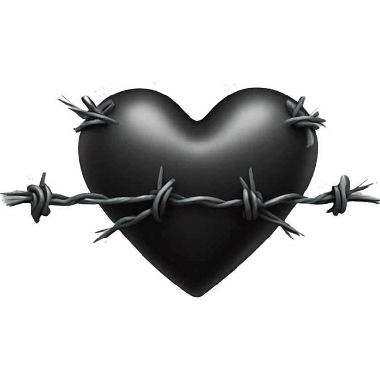 black heart with sharp barbed wire wrapped  emoji