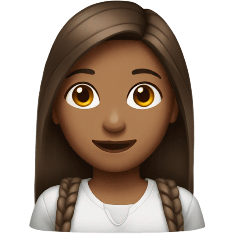 girl with straight brown hair and dimples emoji