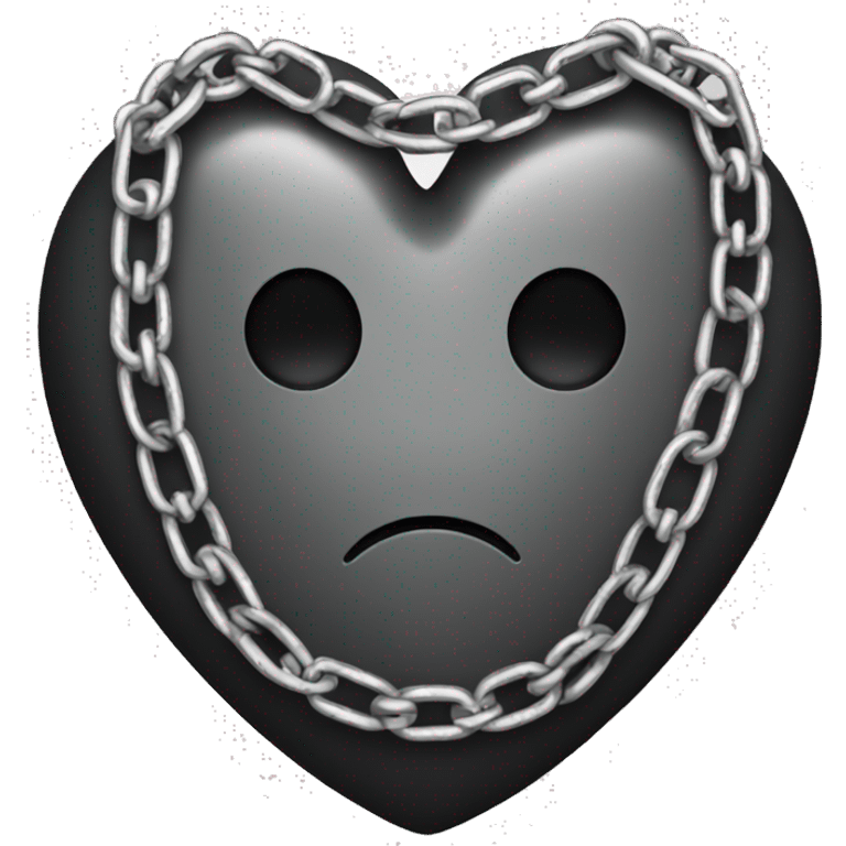 Black heart wrapped in chains emoji