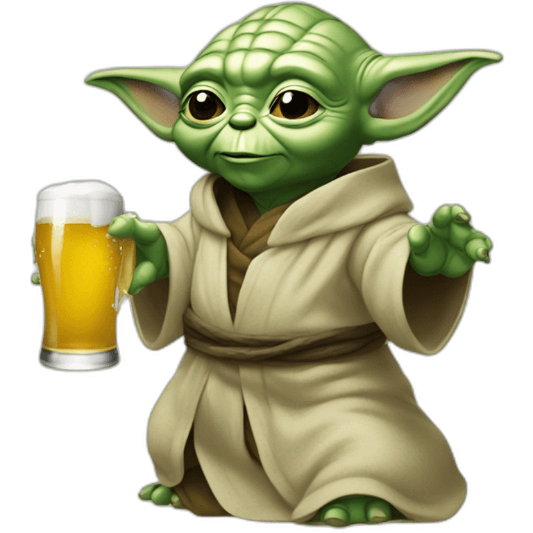 Yoda qui boit une bière emoji