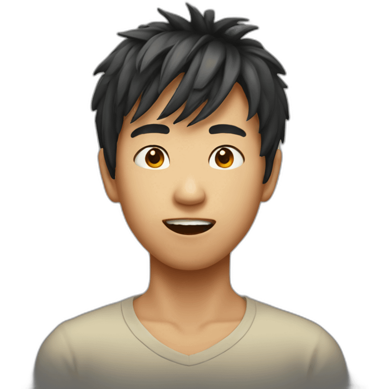 Crazy Asian boy emoji