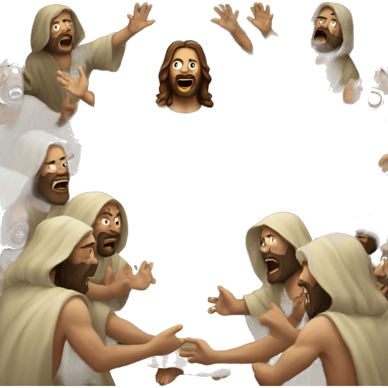 Jesus casting demons out of people  emoji