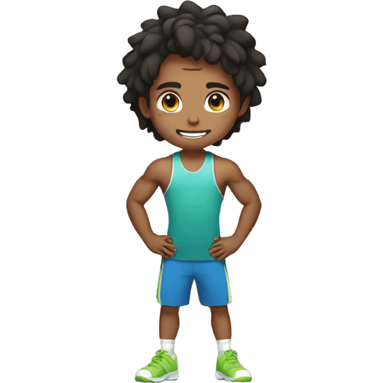 Boy in gym indian  emoji