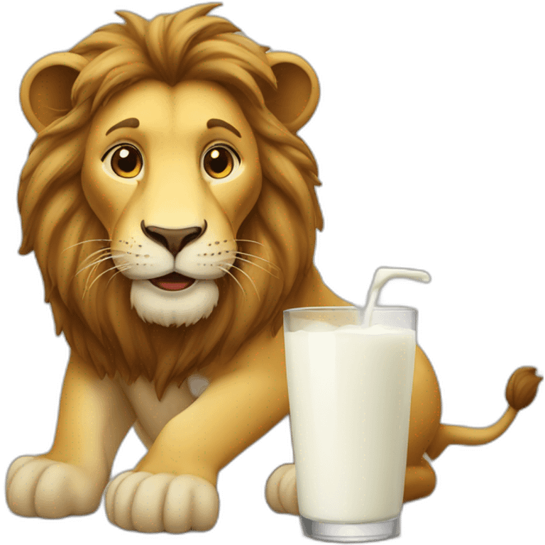 Lion drinking milk  emoji